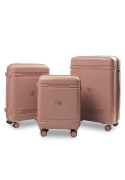 Komplet 3 walizek VADO PP-8806 - polipropylen Rose Gold