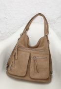 Torebka damska LUIGISANTO V85148 Beige/Taupe