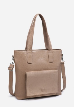 Torebka damska LUIGISANTO V6818-Z Beige/Taupe z zamszem