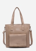 Torebka damska LUIGISANTO V6818-Z Beige/Taupe z zamszem