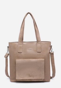Torebka damska LUIGISANTO V6818-Z Beige/Taupe z zamszem