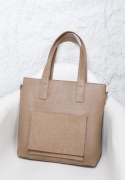 Torebka damska LUIGISANTO V6818-Z Beige/Taupe z zamszem