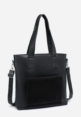 Torebka damska LUIGISANTO V6818-Z Black z zamszem