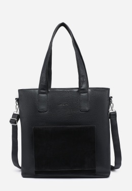 Torebka damska LUIGISANTO V6818-Z Black z zamszem