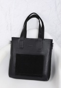Torebka damska LUIGISANTO V6818-Z Black z zamszem