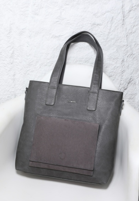 Torebka damska LUIGISANTO V6818-Z Grey z zamszem Torebka damska LUIGISANTO V6818-Z Grey z zamszem