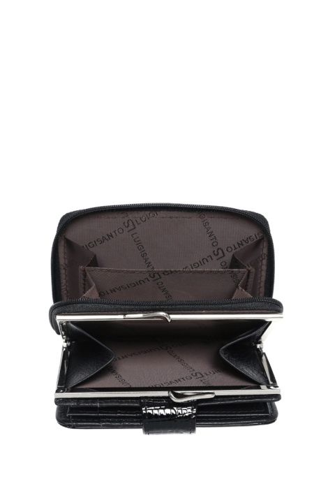 Portfel damski LUIGISANTO AE51-2 czarny lakierowany