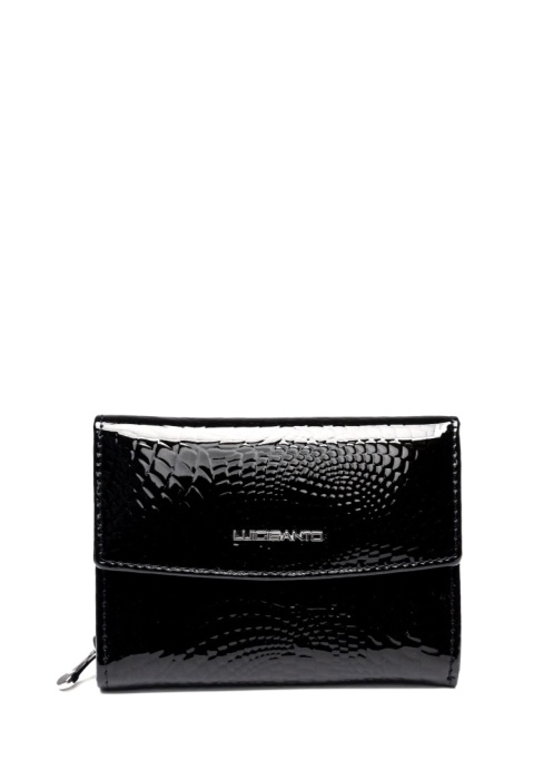 Portfel damski LUIGISANTO CE05-1 czarny lakierowany