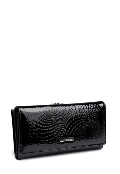 Portfel damski LUIGISANTO CE1518-1 czarny lakierowany