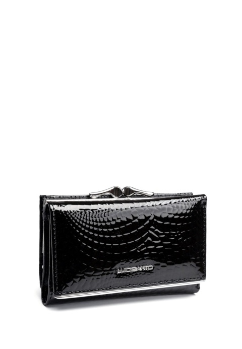 Portfel damski LUIGISANTO CE214 czarny lakierowany