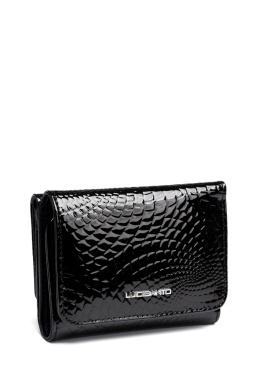 Portfel damski LUIGISANTO CE403-1 czarny lakierowany