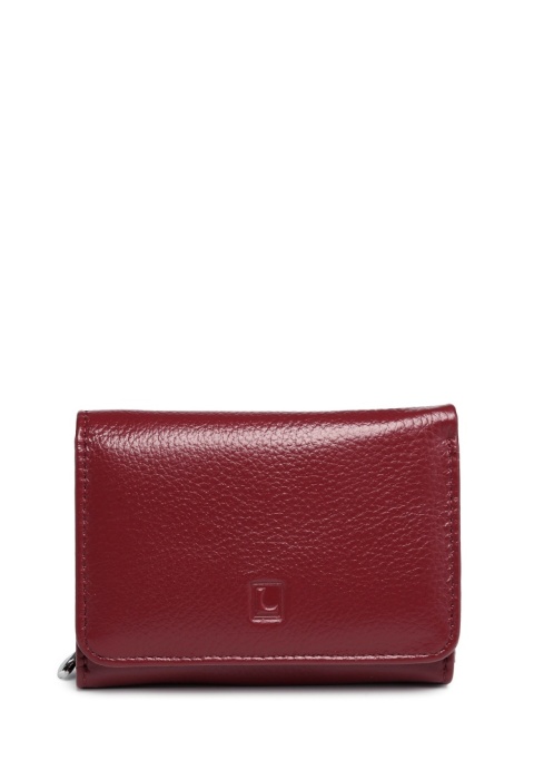 Portfel damski LUIGISANTO L043 bordowy matowy