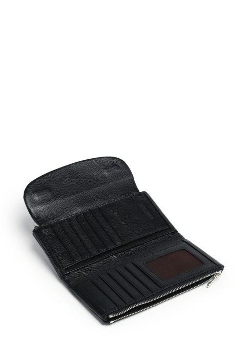 Portfel damski LUIGISANTO L058 czarny matowy