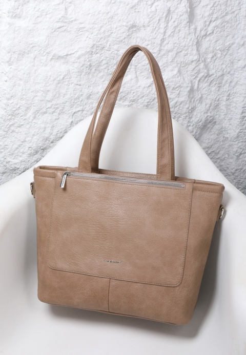 Torebka damska LUIGISANTO V8212 Beige/Taupe