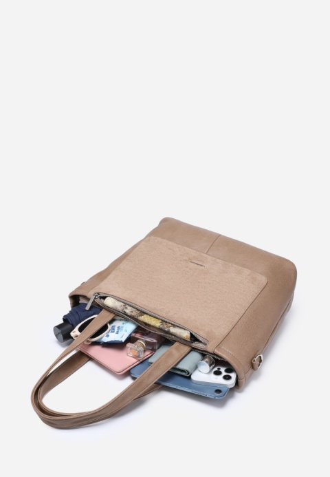 Torebka damska LUIGISANTO V8212-Z Beige/Taupe