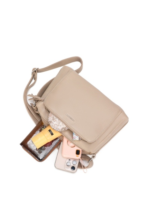 Luigisanto ciemna beżowa listonoszka damska na pasku