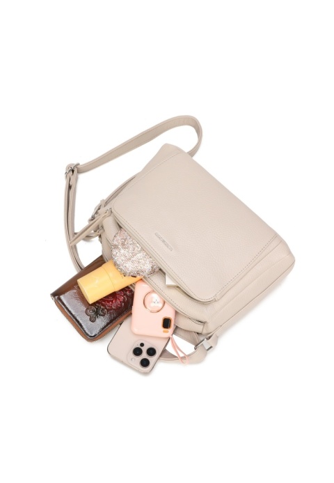 Luigisanto beżowa listonoszka damska na pasku