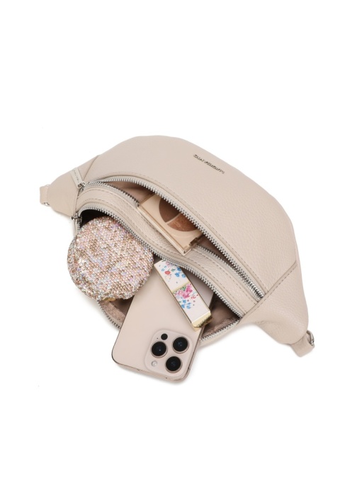 Luigisanto beżowa saszetka damska z regulowanym paskiem