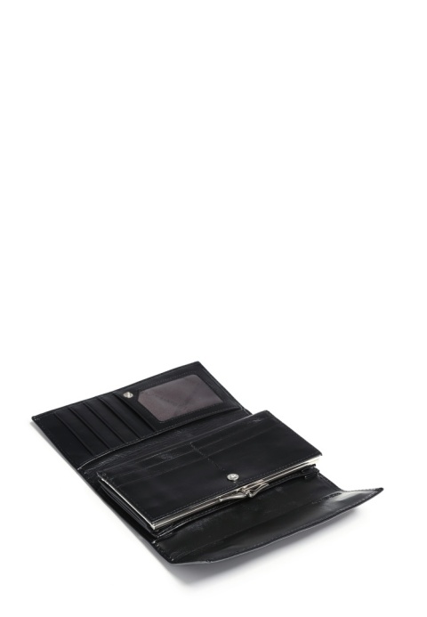 Portfel damski LUIGISANTO YL60 czarny lakierowany