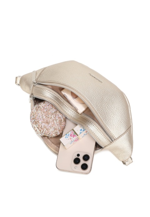 Luigisanto złota saszetka damska z regulowanym paskiem