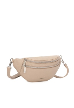 Luigisanto beżowa ciemna saszetka damska z regulowanym paskiem