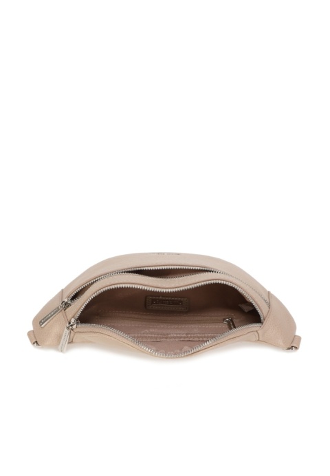 Luigisanto beżowa ciemna saszetka damska z regulowanym paskiem