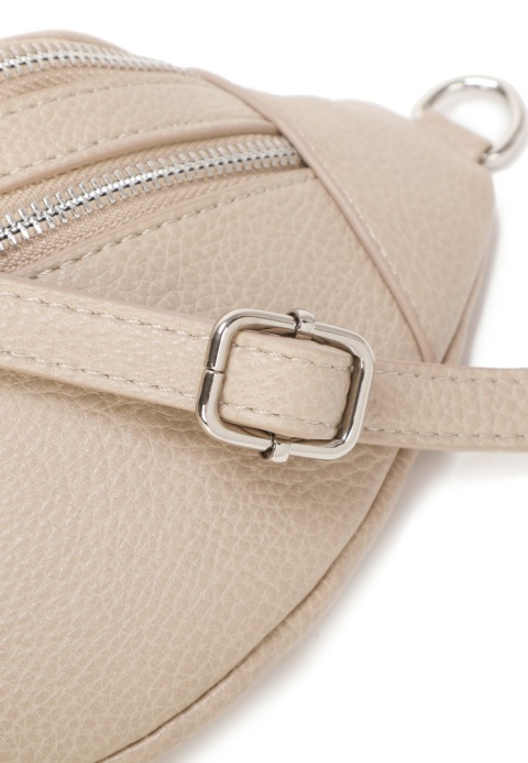 Luigisanto beżowa ciemna saszetka damska z regulowanym paskiem