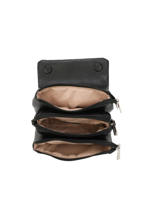 Luigisanto czarna listonoszka z klapą