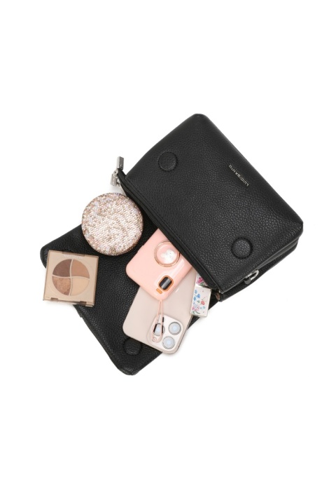 Luigisanto czarna listonoszka z klapą