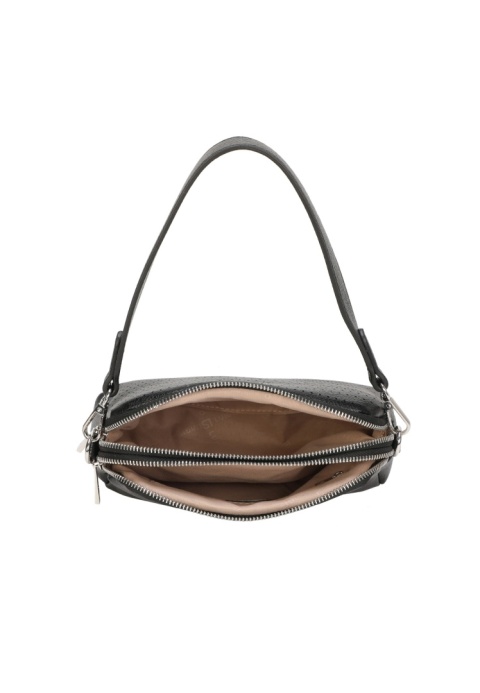 Luigisanto czarna listonoszka z ażurowym wzorem