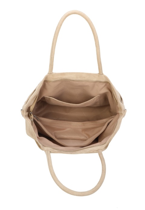 Luigisanto elegancka klasyczna shopperka w kolorze apricot