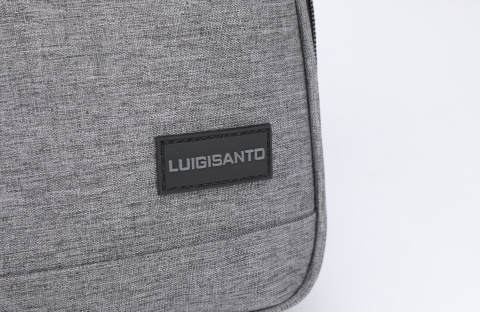 Luigisanto funkcjonalna szara męska saszetka na długim pasku