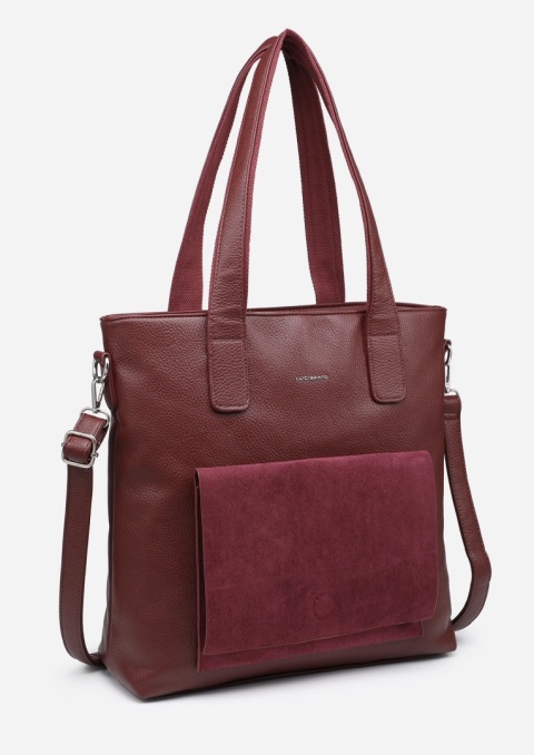 Torebka damska LUIGISANTO F6818-Z Bordo z zamszem