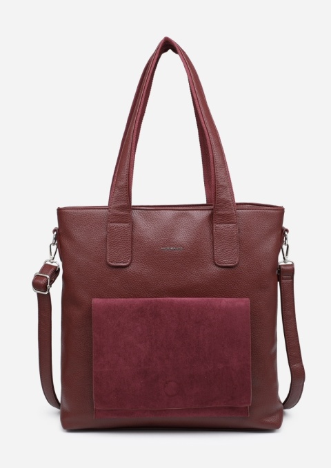 Torebka damska LUIGISANTO F6818-Z Bordo z zamszem