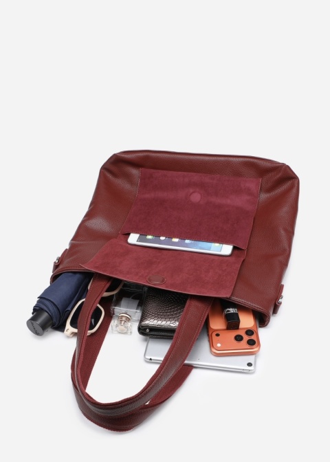 Torebka damska LUIGISANTO F6818-Z Bordo z zamszem