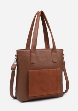 Torebka damska LUIGISANTO F6818-Z Camel z zamszem