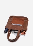 Torebka damska LUIGISANTO F6818-Z Camel z zamszem