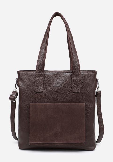 Torebka damska LUIGISANTO F6818-Z Coffe z zamszem