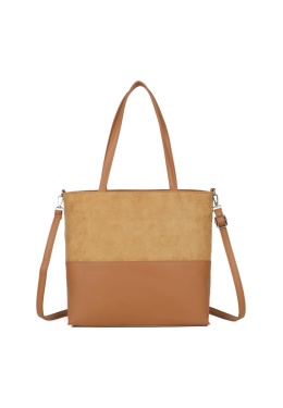 Duża shopperka Luigisanto z zamszem w kolorze khaki RX258249-1