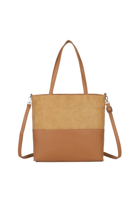 Duża shopperka Luigisanto z zamszem w kolorze khaki RX258249-1
