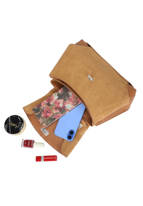 Elegancki kuferek z zamszem Luigisanto RX259136-2 khaki