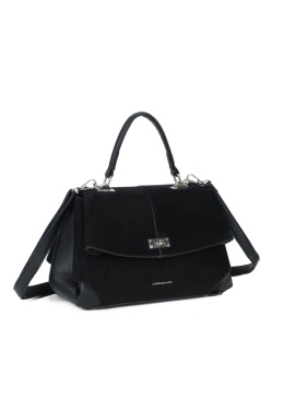 Elegancki kuferek z zamszem Luigisanto RX259136-2 czarny