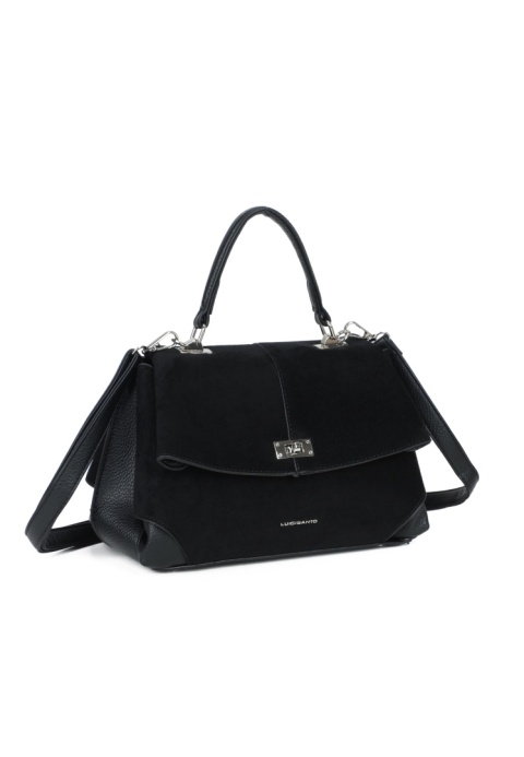 Elegancki kuferek z zamszem Luigisanto RX259136-2 czarny
