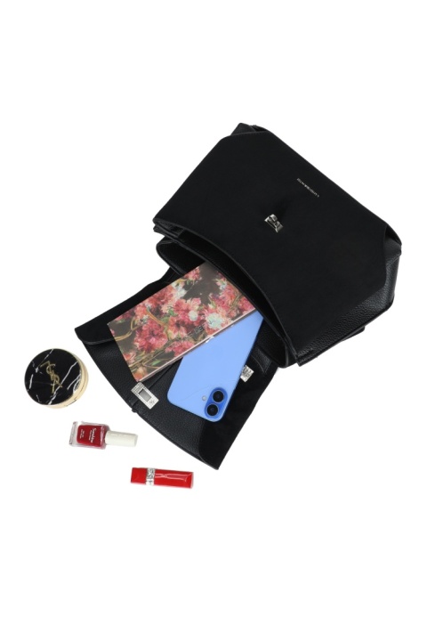 Elegancki kuferek z zamszem Luigisanto RX259136-2 czarny
