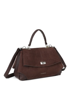 Elegancki kuferek z zamszem Luigisanto RX259136-2 czekoladowy