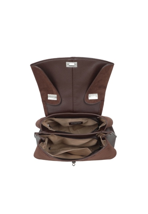 Elegancki kuferek z zamszem Luigisanto RX259136-2 czekoladowy