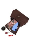 Elegancki kuferek z zamszem Luigisanto RX259136-2 czekoladowy