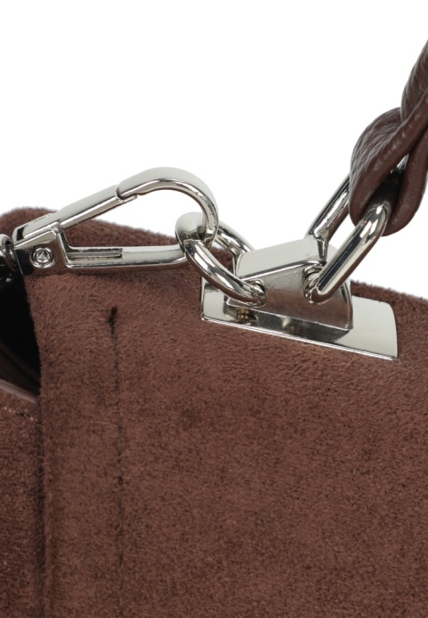Elegancki kuferek z zamszem Luigisanto RX259136-2 czekoladowy
