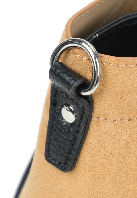 Modna duża shopperka Luigisanto JL26888 khaki zamszowa