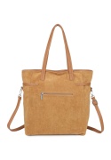 Modna duża zamszowa shopperka w kolorze khaki RX259242-5